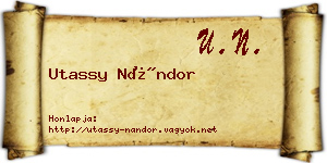 Utassy Nándor névjegykártya